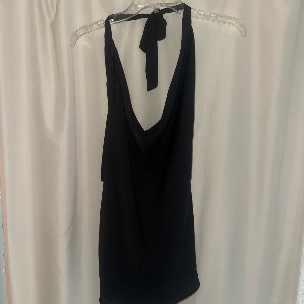 Anthropologie Black Halter Top